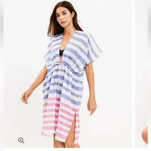 Loft Beach Striped Drawstring Cover up size XS / S